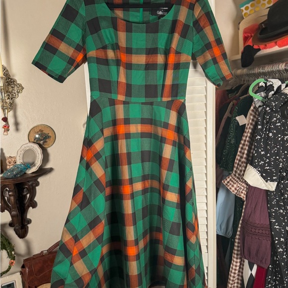 Modcloth Collectif Ready To Be Merry Swing Dress XS - Picture 3 of 4